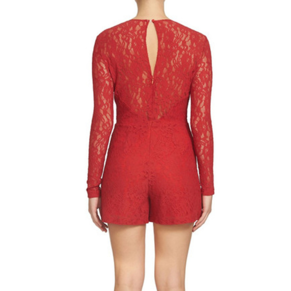 NWT 1. State Red Lace Romper - Picture 2 of 6